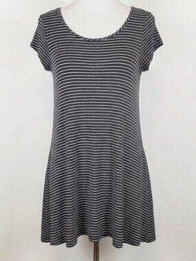 TMG New York Striped Dress Women Size Large Gray White